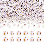 FASHEWELRY 500Pcs White Golden Letter Beads 4.5mm Square Alphabet Beads Acrylic Cube Letter I Beads for Friendship Bracelet Necklace Keychains Jewelry Making - color: Letter I