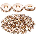 200pcs Gold Plated Flat Round Spacer Beads Brass Disc Spacers Beads Rondelle Spacers Loose Beads Jewelry Spacer Charm Beads for DIY Bracelet Necklace Crafts - color: KC Gold