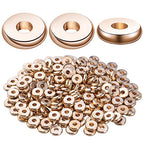 200pcs Gold Plated Flat Round Spacer Beads Brass Disc Spacers Beads Rondelle Spacers Loose Beads Jewelry Spacer Charm Beads for DIY Bracelet Necklace Crafts - color: KC Gold