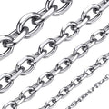 ChainsHouse Stainless Steel Cable Chain Necklaces for Men Women, 3mm/5mm/7mm/9mm/12mm 18K Gold/Black Plated Mens Cable Link Chains, 18"-30" Length - Send Gift Box - color: c: stainless-7mm, size: 22 Inches