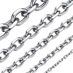 ChainsHouse Stainless Steel Cable Chain Necklaces for Men Women, 3mm/5mm/7mm/9mm/12mm 18K Gold/Black Plated Mens Cable Link Chains, 18"-30" Length - Send Gift Box - color: c: stainless-7mm, size: 18 Inches