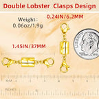 Double Magnetic Necklace Clasps and Closures 18K Gold and Silver Bracelet Extender Jewelry Clasps Converters - color: 18Pcs Gold