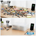 Jetec 6 Pieces Mini Plastic Clear Beads Storage Containers Box for Collecting Small Items, Beads, Jewelry, Business Cards, Game Pieces, Crafts (12.0 x 8.8 x 0.9 Inch) - size: 12.0 X 8.8 X 0.9 Inch