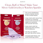 CONNOISSEURS Premium Edition Extra Large Polishing Cloth Bundle for Silver & Gold Jewelry - Ultrasoft Fabric with Anti-Tarnish Formula - (2 Pack) 14x14 Inches - style: 14 x 14 Inches - 2 Cloth - Silver and Gold