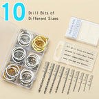 SONGIN Pin Vise Hand Drill Set, 670 Pcs Steel Manual Hand Drill Kit with 10 Pcs Drill Bits, Small Screw Eye Hooks, Keychain Rings for Jewelry Keychain Making and Crafts
