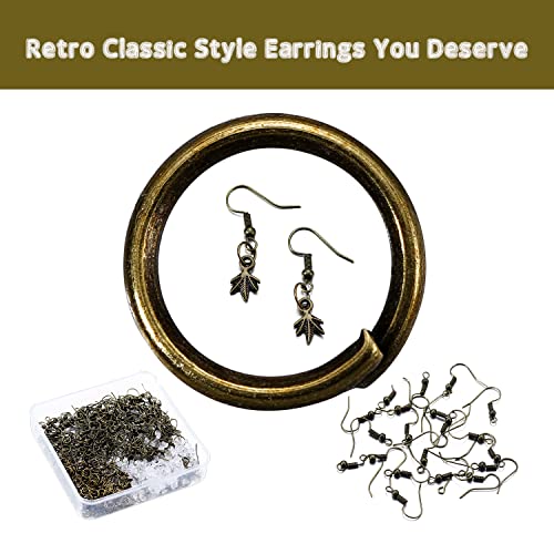 600Pcs/Pack Hypoallergenic Earring Hooks Kit - Earring Making Supplies Accessories (Bronze) - color: Bronze