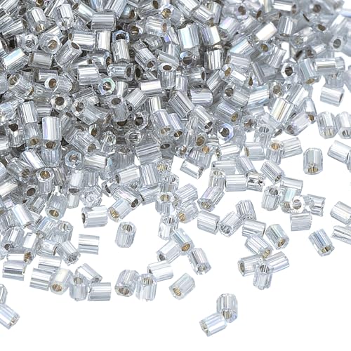 uxcell 1400Pcs Glass Bugle Beads, 1.9x1.5mm Tube Mini Loose Glass Seed Spacer Bead for DIY Earrings Necklaces Bracelets Jewelry Making (Gray Blue) - color: Gray Blue, size: 1.9x1.5mm