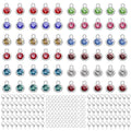BetterJonny 260pcs Charms for Jewelry Making, 60pcs Gold Crystal Birthstone Charms Beads with 100 Lobster Clasps and 100 Jump Ring for Necklace Bracelet Earring - color: （#A）Silver Round