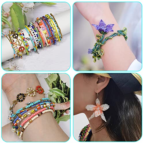 Transparent Lake Blue with Silver Lined Beads Size 6/0 Crafts Glass Seed Beads 4mm for Jewelry Making (Total About 100g About 1200pcs) - color: Transparent Lake Blue with Silver Lined, size: 4mm