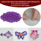 HARFINGTON 2000Pcs Small Glass Beads 6/0 4mm Loose Tiny Round Small Beads for Bracelet Earring Rings Jewelry Making, Purple - color: Purple
