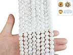 500PCS 10mm White Round Glass Beads Bracelet Space Loose Smooth Beads for Jewelry Making, Earring, Necklaces, Keychains, Lanyards & Adult Crafting - size: 10mm White #364