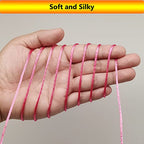 2 mm 330 Feet Satin Nylon Cord String for Jewelry Making Bracelet Necklaces Beading Thread Rattail Macrame Kumihimo Chinese Knot Craft - size: Pink