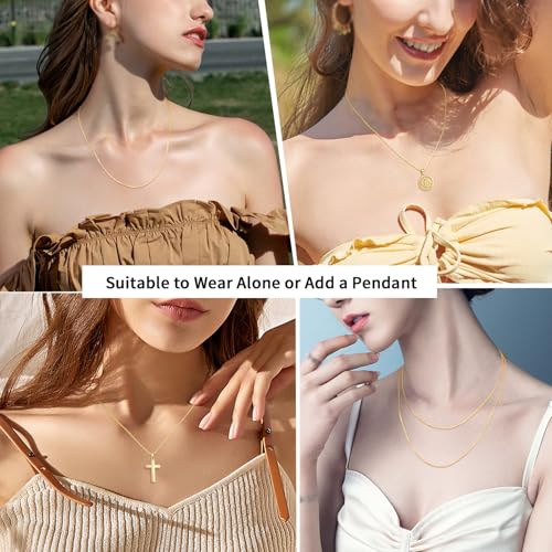 Jewlpire 925 Sterling Silver Chain Necklace Chain for Women 1.1mm Cable Chains Necklace Upgraded Spring-Ring Clasp - Thin & Sturdy Women's Chains Necklaces 14 16 18 20 22 24 Inch - color: 18K Gold Plated, size: 18 Inch