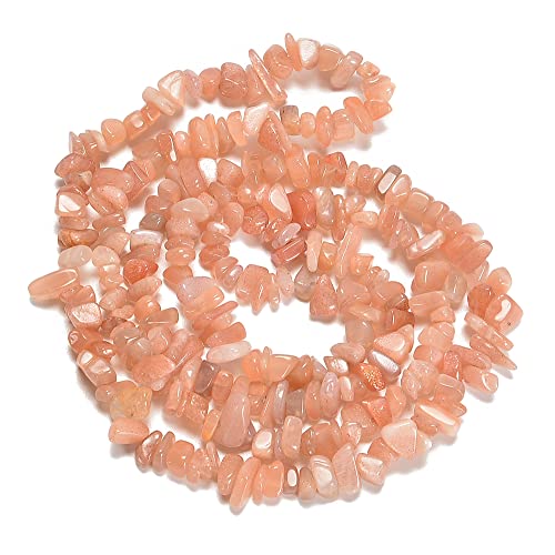 5-8mm Natural Sunstone Gemstone Chips Loose Beads Semi Precious for Jewelry Making DIY Handmade Craft Supplies 1 Strand per Bag Approxi 34" - color: Sunstone Chips