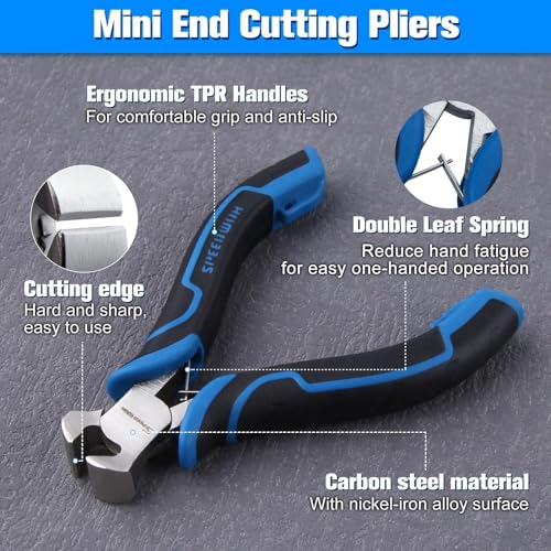 SPEEDWOX 4-Inch Mini End Cutting Pliers for Jewelry Making Mini End Nippers Cutters Pliers Jewelry Plier Nail Puller Plier Nail Remover Tool Staple Puller for Zipper Install Stops Repair - style: End Cutting Pliers