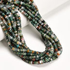 ICAI Beads Natural 2x4mm Rondelle Beads, Abacus Disk Stone Spacer Beads – Loose Natural Gemstone Beads for DIY Bracelet, Necklace, Jewelry Making (India Agate) - color: India Agate, size: 2x4