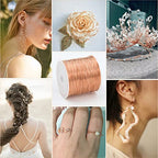[328 Feet]28 Gauge Craft Wire Jewelry Wire 100M/0.3mm Rose Gold Plated Thin Brass Wire Soft Metal Wire Bulk for Jewelry Making - color: Rose gold, size: 0.3mm
