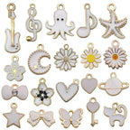 YouLuo 100Pcs Bracelet Charms for Jewelry Making Wholesale Bulk Jewelry Making Bracelets Charm KC Gold Alloy Charm Pendants and Gold Plated Enamel Charms Pendants for Bracelet Necklace - color: Gold-Multicolor