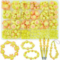 Yellow Chunky Acrylic Bead, Beads for Pens Focal Beads Bracelet Beads Loose Spacer Bead Heart Star Kandi Bead for DIY Beadable Pens Bracelets Necklaces Earings Keychains Jewelry Making (Yellow) - color: Yellow