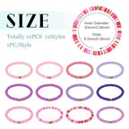 Friendship Bracelet Beaded Bracelet Heishi Surfer Bracelets Set Polymer Clay Heishi Beads Stretch Bracelets Preppy Bohemian Summer Beach Bracelets for Women - color: Purple