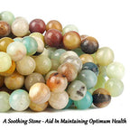 70PCS Natural 8MM Healing Gemstone, Amazonite Energy Stone Round Loose Beads, Semi-Precious Crystal Beads with Free Elastic String for Jewelry Making DIY - color: Amazonite, size: 8MM