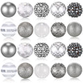 Ferreve 20 Pcs Chunky Bubblegum Beads 20mm Focal Pen Large Rhinestone Pearl Beads for DIY Beadable Pen School Jewelry Making Keychain Craft Making (Silver) - color: silver