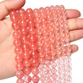 About 60pcs 6mm Natural Stone Beads Watermelon Crystal Beads Crystal Gemstone for Jewelry Making, DIY Bracelet Necklace - color: Pink Watermelon, size: 6mm