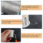 203 Feet Tarnish Resistant Copper Wires 24 Gauge/0.5mm Jewelry Craft Wires Beading Wire for Jewelry Making, Wire Wrapping and Crafting(Silver) - color: 1Silver, size: 24 Gauge