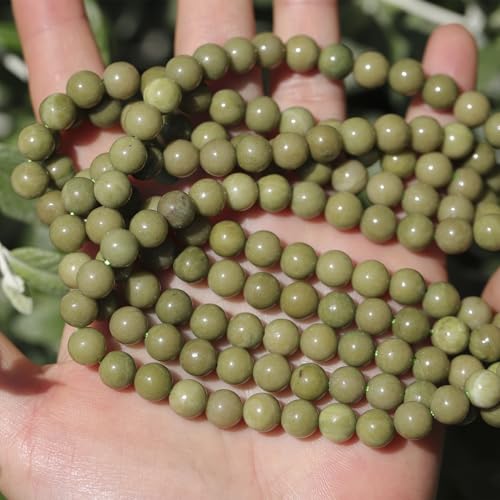 Natural Stone Beads Avocado Jade 8mm Polished Round Smooth Gemstone Beads for Jewelry Making Supplies 15 Inch(45 Beads) - color: Avocado Jade 8mm-45pcs