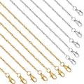 Lemonkey 24 Pack Necklace Chains Bulk,Gold and Silver Plated DIY Cable Link Chains for Jewelry Making 24 Inches - color: Gold and Silver, size: 24inch