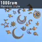 stino 100 Gram Metal Charms for Jewelry Making, Silver & Gold Plated, Bulk Pack for Bracelets, Necklaces, Crafts - color: Celestial Bronze