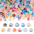 Beadthoven 220Pcs 8mm Rondelle Glass Beads Faceted Rondelle Crystal Beads with Gold Foil Glittery Bling Gem Beads Faceted Briolette Shape Spacers for Bracelet Necklace Jewelry Craft Making Supplies - color: Rondelle Gold Foil, size: 8mm