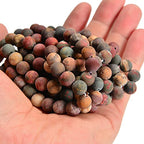 6mm Picasso Jasper Matte Round Natural Gematone Loose Beads for Jewelry Making DIY 1 Strand 15" - color: Matte Picasso Jasper, size: 6mm