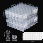 Bead Organizer, Bead Containers, 30 Grids Diamond Painting Storage Containers Clear Bead Organization Diamond Painting Accessories Small Storage Container for Beads Seeds Glitter Rhinestones (2 Pack) - size: The outer box: 16 x 14 x 5.3cm (2 Pack)