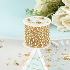 UMAOKANG 33 Feet Chains Bulk on Spool Gold Plated Stainless Steel White Bead Chain for Jewelry Making - color: Gold-White Enamel