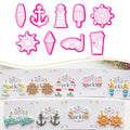 Nautical & Summer Fun Polymer Clay Cutters Set - 9pcs Coastal Shapes Including Lighthouse, Anchor, Ship Wheel, Ice Cream & Sunglasses for DIY Earring Jewelry, Soft Clay Crafts & Scrapbooking - color: Q color