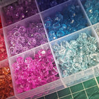 INSPIRELLE 1800 Pieces 6mm Faceted Round Acrylic Beads - 30 Colors Plastic Spacers for Jewelry Making and Crafting - color: Faceted Round Beads (1800 pieces)