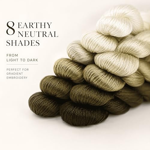 Natural 100% Silk Thread, Handmade Embroidery Thread Silk Floss 8 Colors 110m Each (67) - color: 67