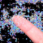 Sibba 100g Tiny Bubble Beads, Pixie Dust Mixed Sizes, Glass Microbeads Iridescent Decorative Beads for Resin Filler, Dollhouse, Nail Art and Craft Projects