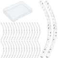 CREATCABIN 80 Pcs Curved Tube Beads Metal Smooth Noodle Beads 925 Sterling Silver Plated Brass Long Curved Spacer Connectors Bulk Tube for Jewelry Making Wrist Anklet Necklace 25mm - color: 02-Silvery