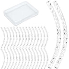 CREATCABIN 80 Pcs Curved Tube Beads Metal Smooth Noodle Beads 925 Sterling Silver Plated Brass Long Curved Spacer Connectors Bulk Tube for Jewelry Making Wrist Anklet Necklace 25mm - color: 02-Silvery