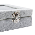 Wudygirl Velvet Jewelry Organizer Clear Lid Earring Holder Organizer 32 Pairs Earrings Storage Stud Tray Showcase Display Case（Earring Storage） - style: Earring Tray