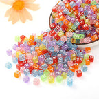 ToBeIT Acrylic Alphabet Letter A-Z Cube Colour Beads 1000 pcs for Jewelry Making, Bracelets, Necklaces(6mm) (Colour) - color: sheer color