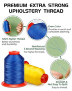 FIVEIZERO Extra Strong Upholstery Thread,Blue 1000 Meters Bonded Nylon Thread for Denim Leather,Craft,Machine,DIY and Home (1 Pack) CJ - color: Blue
