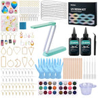 Resiners UV Resin Kit with Light for Adults, 190PCS UV Resin Jewelry Making Kit, Resin Accessories for Keychains, Earrings, Necklaces, Adult DIY Crafts – Not a Toy