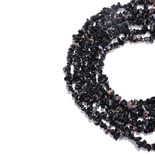 BEADIA Irregular Natural Black Onyx Stone Loose Semi Gemstone Beads for Jewelry Making 5-8mm 80cm - color: Black Onyx, size: 5-8mm 80cm