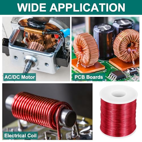 MECCANIXITY 26 AWG Magnet Wire, 26 Gauge Enameled Copper Wire, 1 Lb Magnetic Coil Wire for Transformer, Motor, Electric, 155C(311F) - size: 26 AWG