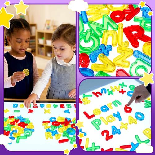 67 Pcs Plastic Practice Set Transparent Letters and Numbers Include Uppercase Letters Lowercase Letters and Numbers Colorful Plastic Letters and Numbers for Kids Counting and Spelling, Ages 3+ - style: 67PCS