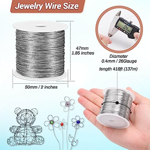 cridoz 26 Gauge Stainless Steel Wire for Jewelry Making, Baling Wire for Wrapping, Craft and Jewelry Making - size: 26 Gauge
