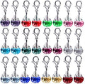 Aylifu Clip on Charms,24 Pieces Crystal Dangle Charms Pendant with Lobster Claw Clasp for Jewellery Making - 12 Colors - color: Silver